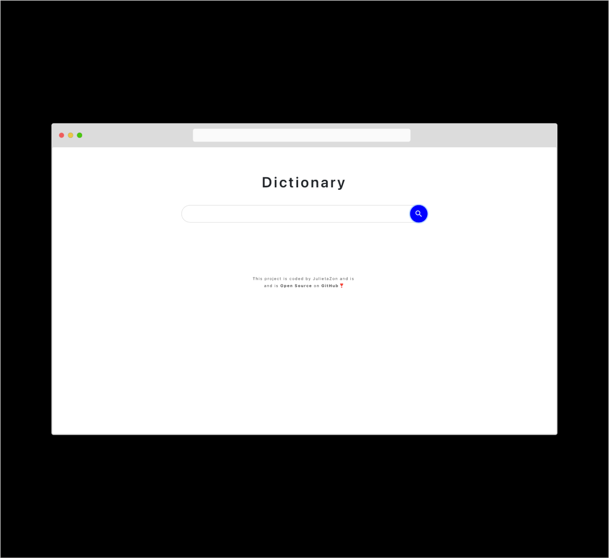 dictionary app on web search bar
